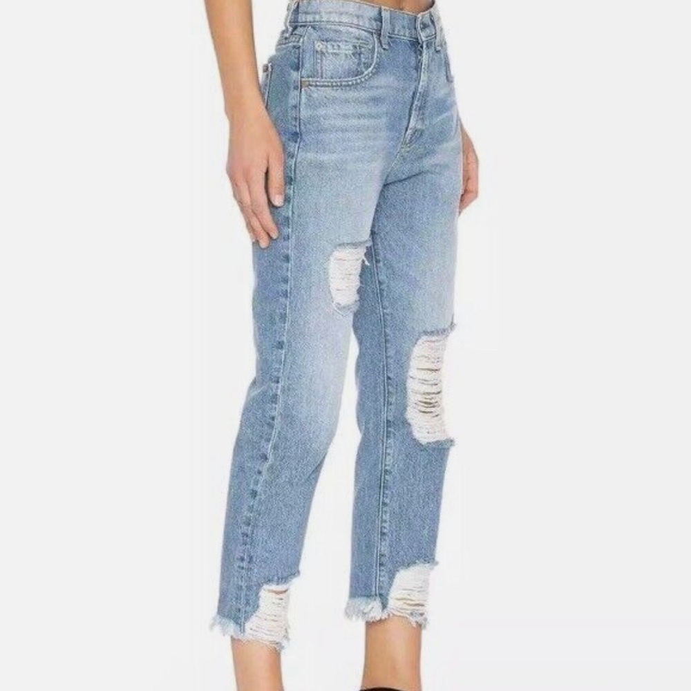 7 for all Mankind - High Waisted Josefina Jeans Boyfriend Ripped Distressed